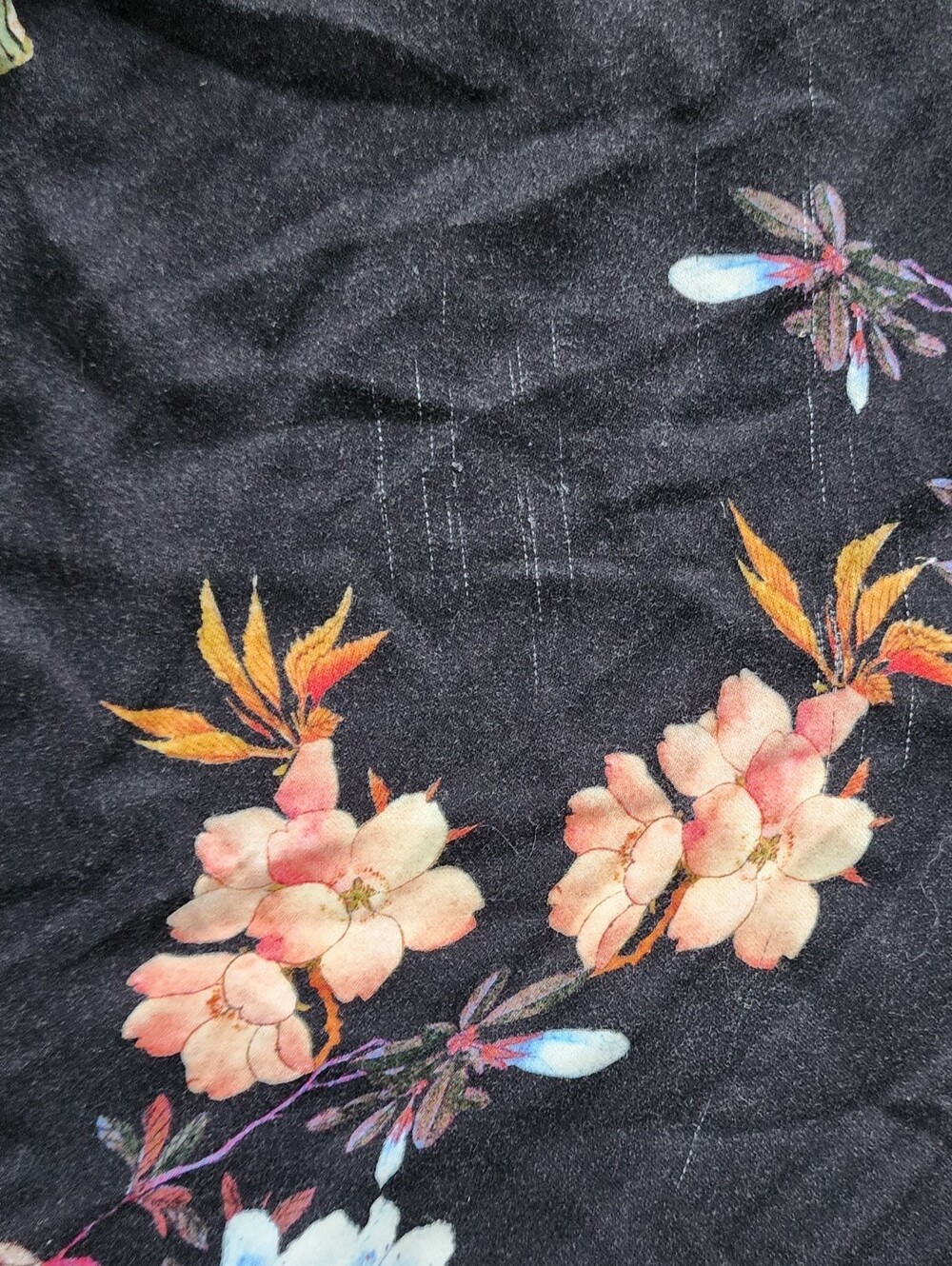 Johnny Was Black Floral Wide-Leg Pull-On Pants - Picture 10 of 11